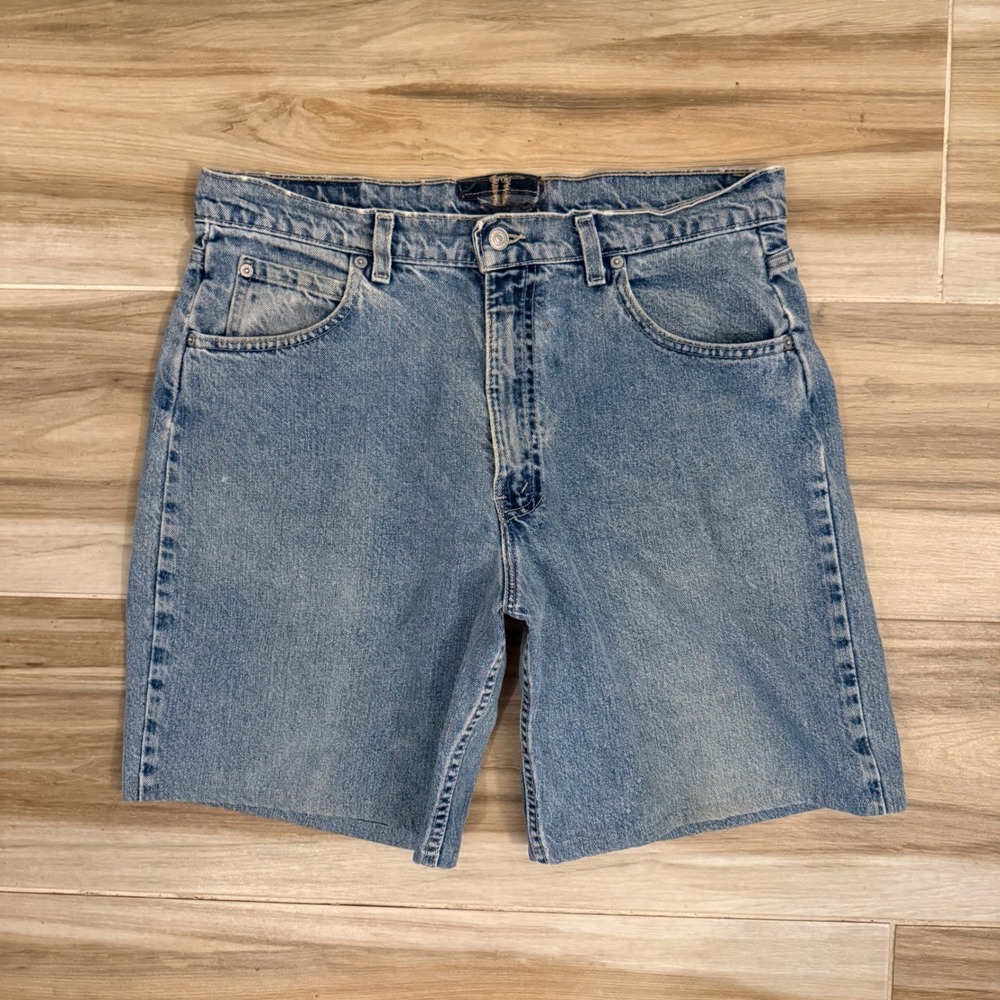 Vintage Levis SilverTab Baggy Fit Denim Shorts Made in USA Light Wash Mens 33